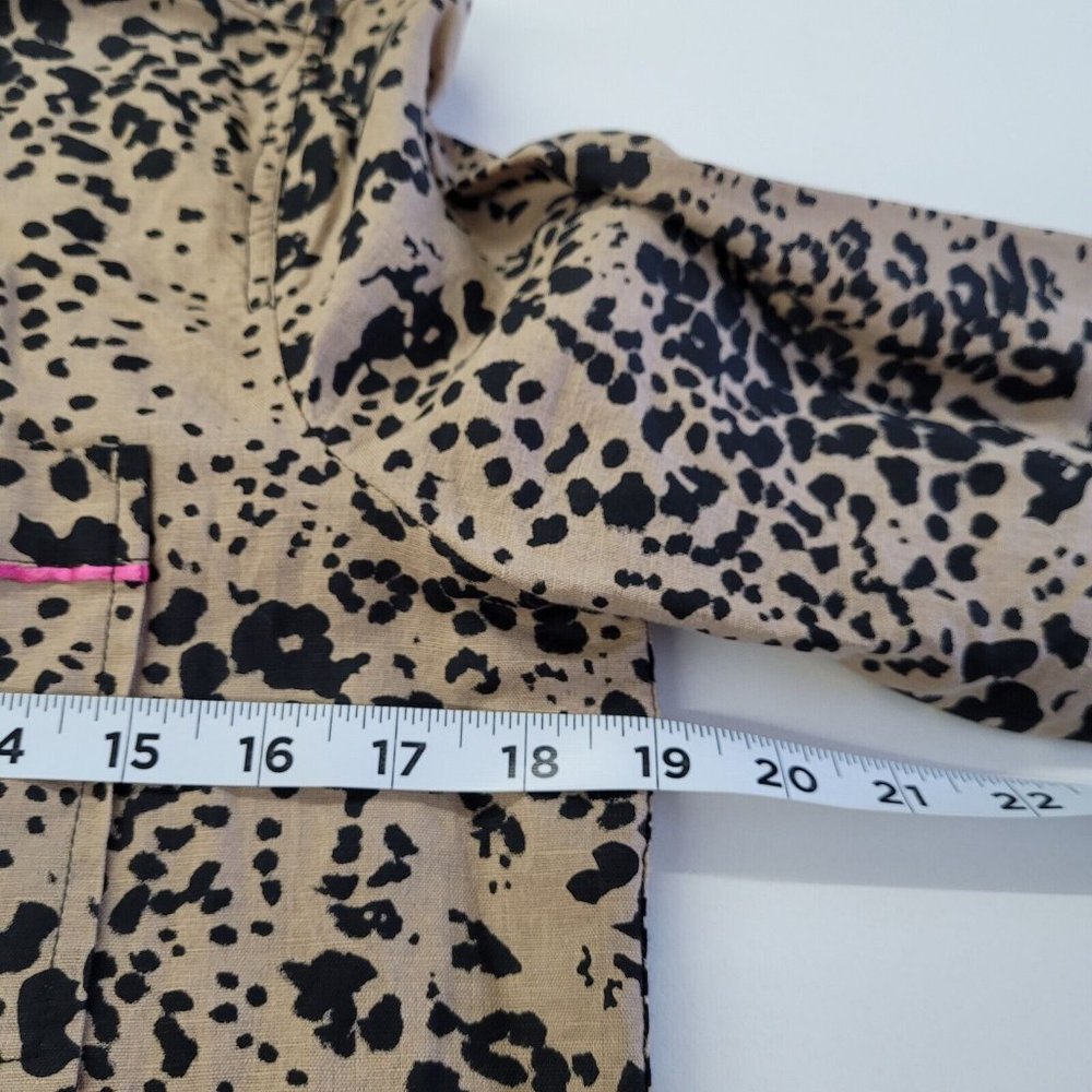 J Crew Shirt Womens Size‎ XS Leopard Print Linen Button-Up Style AJ423 Spring 20 - Picture 6 of 11